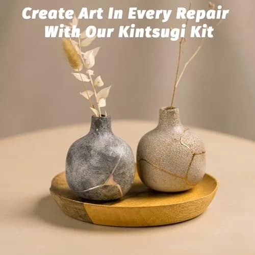 TJINHEZ Kintsugi Repair Kit | Food Safe Gold & Silver for Ceramics (Complete Set) thumbnail 6