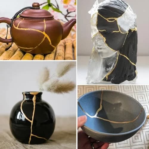 TJINHEZ Kintsugi Repair Kit | Food Safe Gold & Silver for Ceramics (Complete Set) thumbnail 7