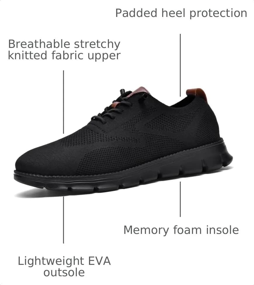 RUFONE Men’s Business Casual Oxford Sneakers – Lightweight Lace-Up Shoes for Work, Travel & Daily Commute thumbnail 3