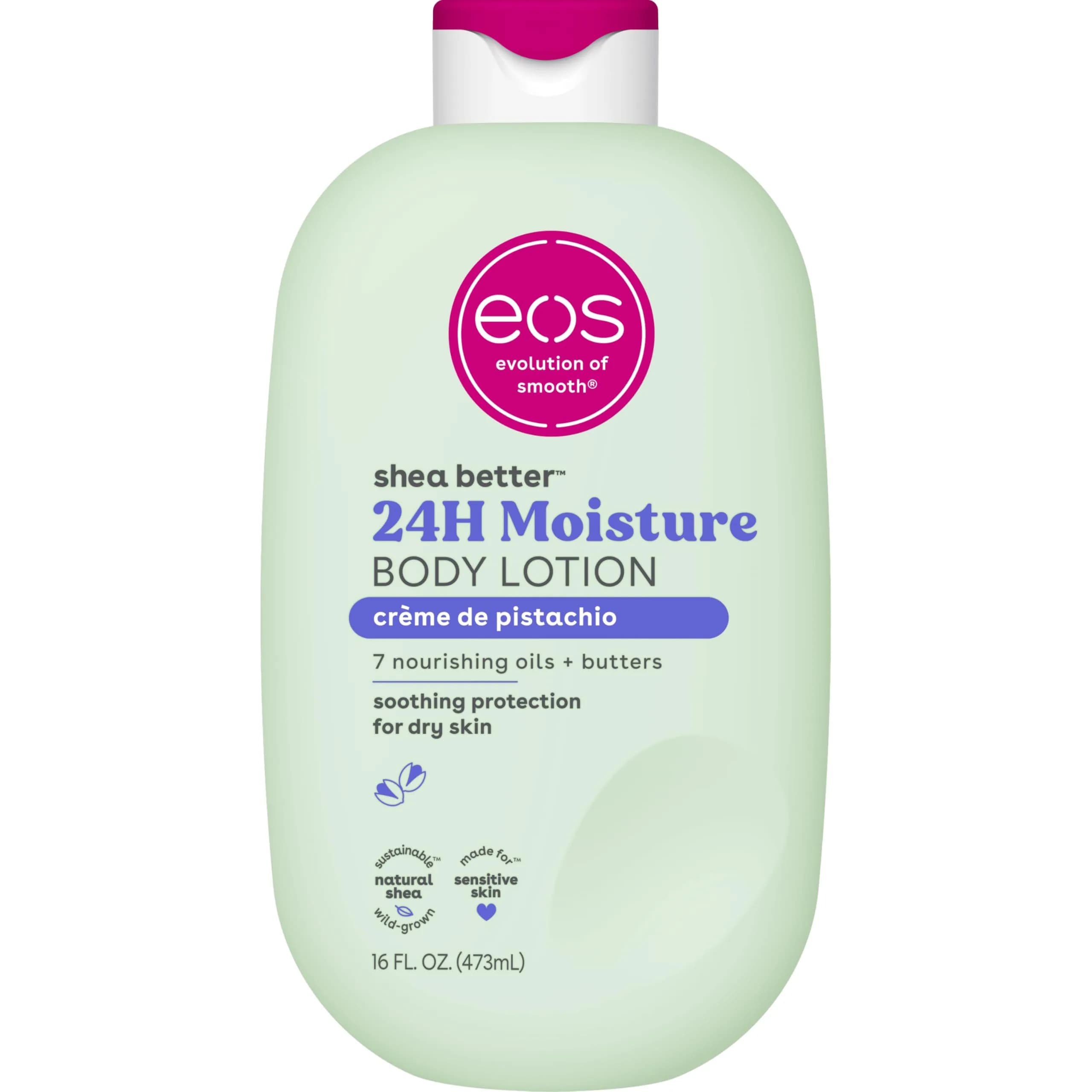 eos Shea Better Body Lotion Crème de Pistachio 473ml (16 fl oz) | Dermatologist Recommended for All Skin Types