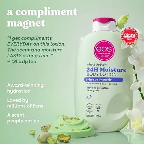 eos Shea Better Body Lotion Crème de Pistachio 473ml (16 fl oz) | Dermatologist Recommended for All Skin Types thumbnail 3