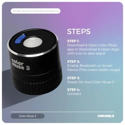 COLOR MUSE 3 Portable Color Matching and Paint Scanner Device – Black | Dual Optical Geometry, 12X Extended Battery Life thumbnail 6