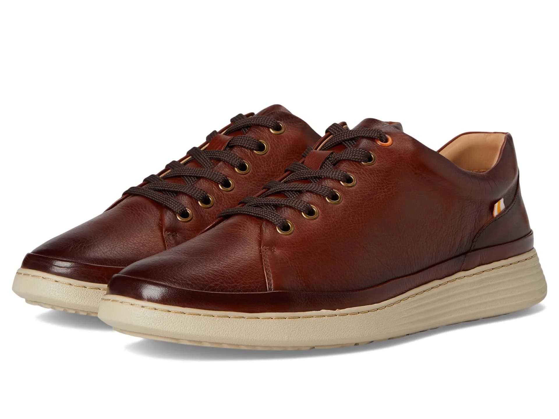 Samuel Hubbard Featherlight Fast Lace-up Shoes 14 Wide | Navy Nubuck, Lightweight & Flexible — Cognac Leather