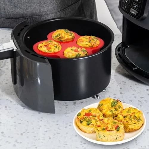 JOERSH Silicone Air Fryer Muffin Pan, 4 Cups, 2 Pack | Makes 8 Egg Bites or Mini Muffins thumbnail 6