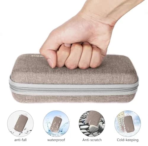 suzamed Insulin Cooler Travel Case, 2x150g Ice Pack TSA Approved, Brown | Portable Diabetes Travel Organizer thumbnail 2