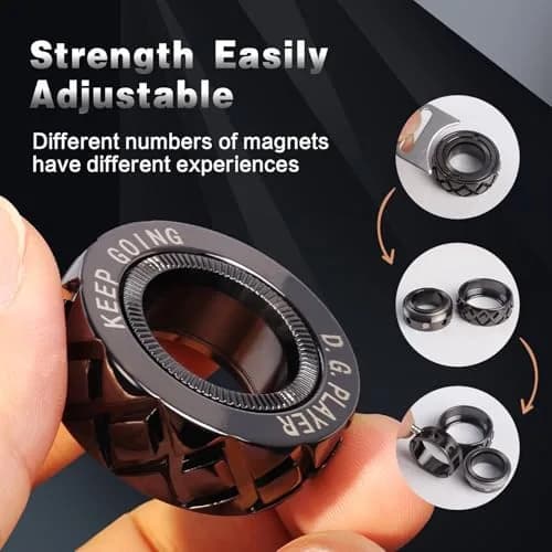 D.G.PLAYER Metal Magnetic Spin Ring Fidget Toy 1.3cm (0.51 inches) | Satisfying Sounds for Stress Relief thumbnail 5