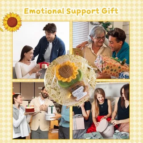 MS ZHENQIAO Sunflower Crochet Flower Pattern 6.8 cm (2.7 in) | Inspirational Gift thumbnail 6
