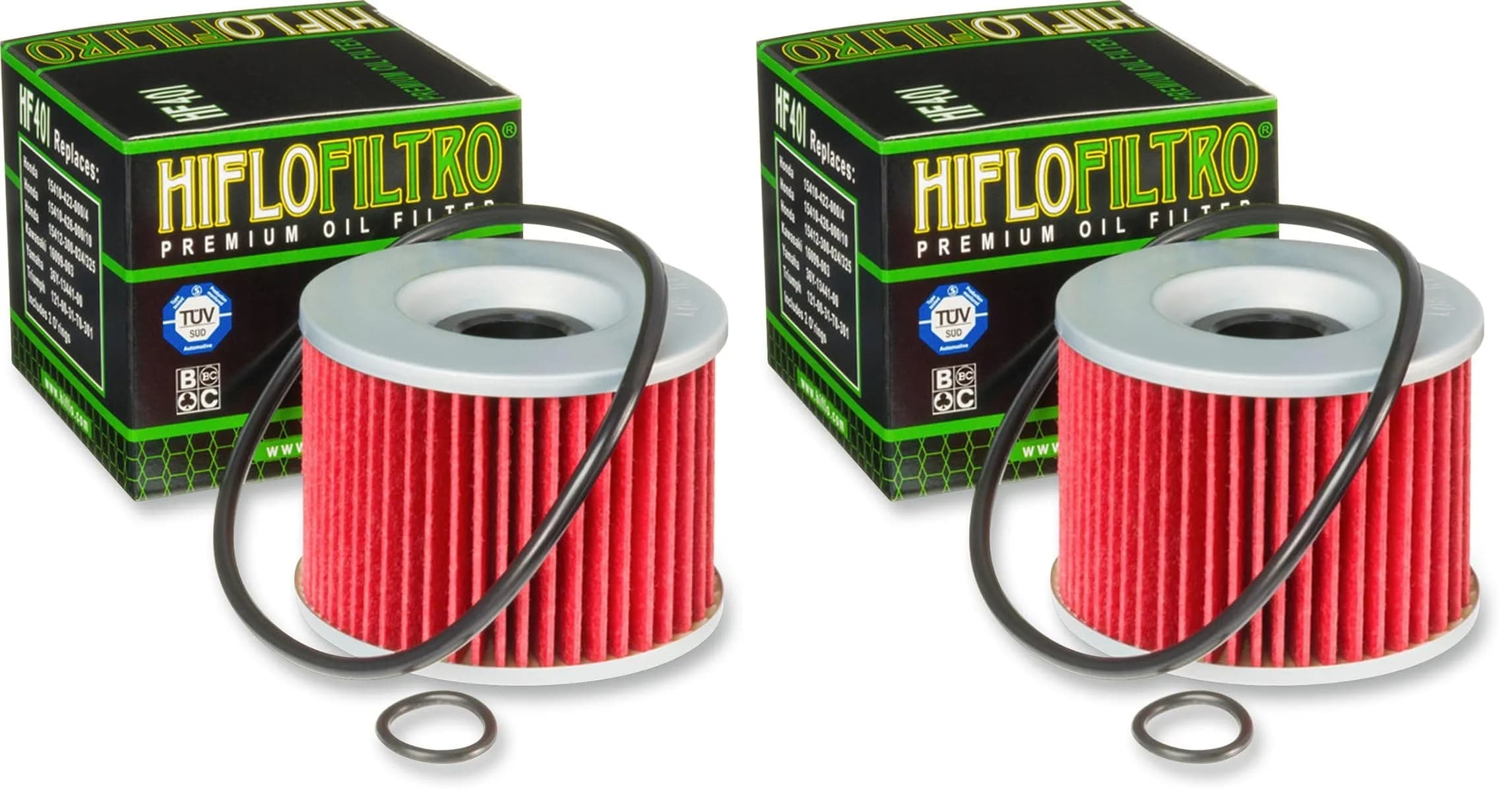 Hiflofiltro HF401 Premium Oil Filter 26g (0.057 lb) Pack of 2 | 28% Longer Service Life — Single