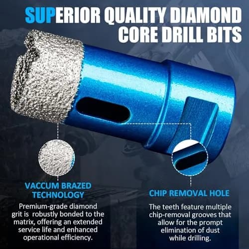 Semderm Diamond Tile Hole Saw Kit 14 PCS Set 6-100mm | Precision Cutting for Tile, Ceramic, Porcelain, Marble thumbnail 3