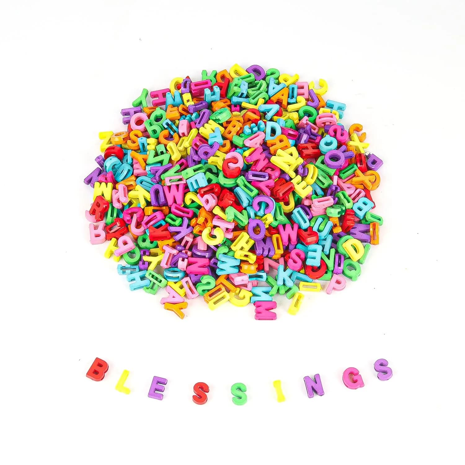 Horsdo Craft Bead Alphabet Letters 9x12mm | Colorful Plastic Loose Beads for Jewelry & Crafts - main product image