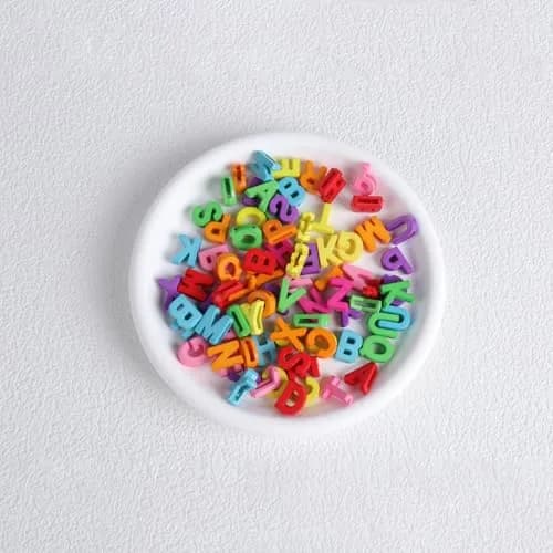 Horsdo Craft Bead Alphabet Letters 9x12mm | Colorful Plastic Loose Beads for Jewelry & Crafts thumbnail 6