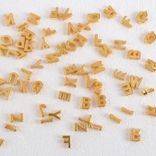 Horsdo Alphabet Letter Beads 9x12mm | Large Plastic A-Z for Jewelry & Crafts (Gold) thumbnail 4