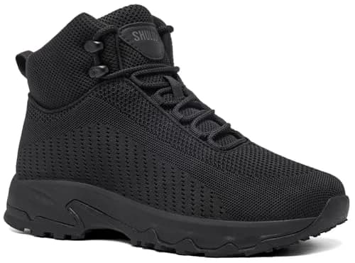 SHULOOK Non Slip Work Boots for Men, Restaurant Kitchen Food Service, Black, US 11 (EU 44) | Ankle High Support for All-Day Comfort thumbnail 7