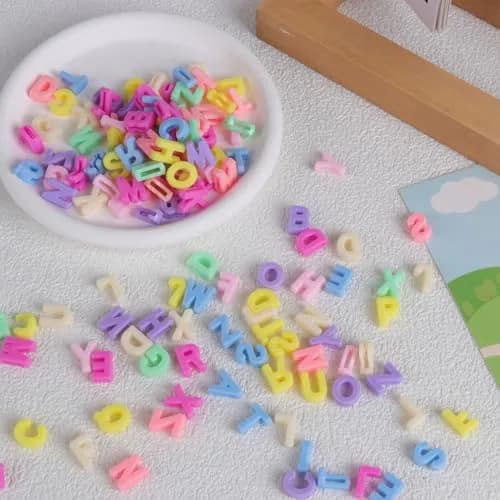 Horsdo Alphabet Letter Beads 9x12mm | 500+ Plastic Loose Beads for Jewelry & Crafts thumbnail 5