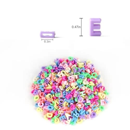 Horsdo Alphabet Letter Beads 9x12mm | 500+ Plastic Loose Beads for Jewelry & Crafts thumbnail 2