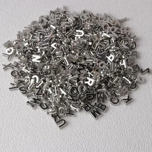 Horsdo Alphabet Letter Beads 9x12mm | Silver Plastic Loose Beads for Jewelry & Crafts thumbnail 5