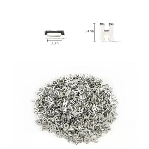 Horsdo Alphabet Letter Beads 9x12mm | Silver Plastic Loose Beads for Jewelry & Crafts thumbnail 2