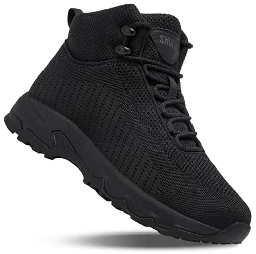 SHULOOK Non Slip Work Boots for Men Restaurant Kitchen Food Service Black Ankle-High | Slip Resistant & Cushioned for All-Day Comfort thumbnail 1