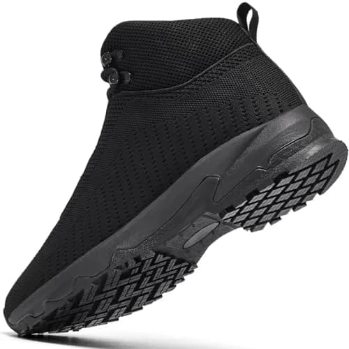 SHULOOK Non Slip Work Boots for Men Restaurant Kitchen Food Service Black Ankle-High | Slip Resistant & Cushioned for All-Day Comfort thumbnail 3