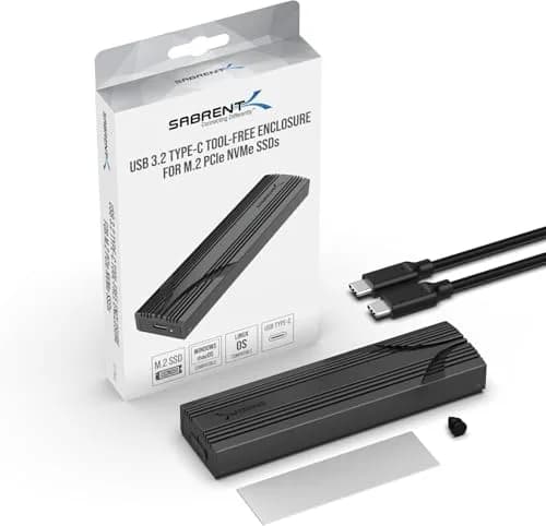 SABRENT USB-C NVMe Enclosure & Reader, M.2 PCIe SSD 10Gbps (EC-PNVO) 1250 MB/s | Tool-Free Installation thumbnail 9