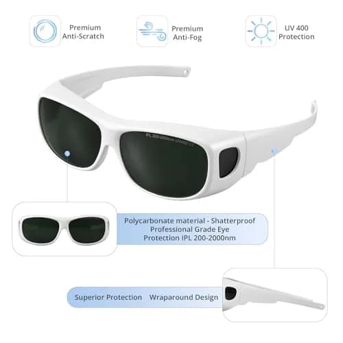 LPSAFP IPL Laser Safety Glasses ANSI Z87.1 Certified | 200-2000nm Protective Goggles for Laser Hair Removal, Cosmetology & Medical Aesthetics thumbnail 2