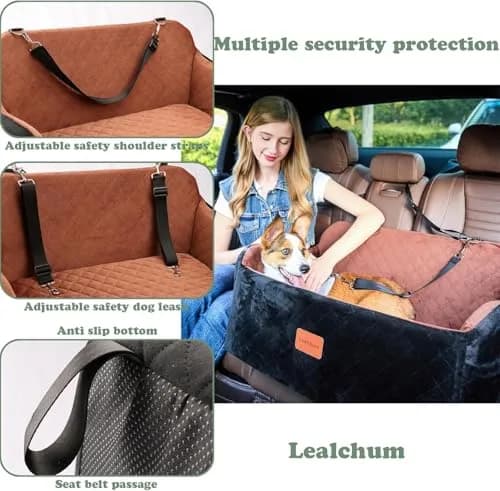 Lealchum Dog Car Seat for Medium/Large Dogs | Washable, Safe & Comfortable thumbnail 4