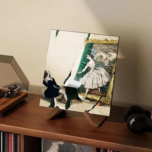 KINYFY Wooden Vinyl Record Stand, Plate Holder Display Stand 24 cm (9.5 in) | Vintage Style for Books & Photos thumbnail 3