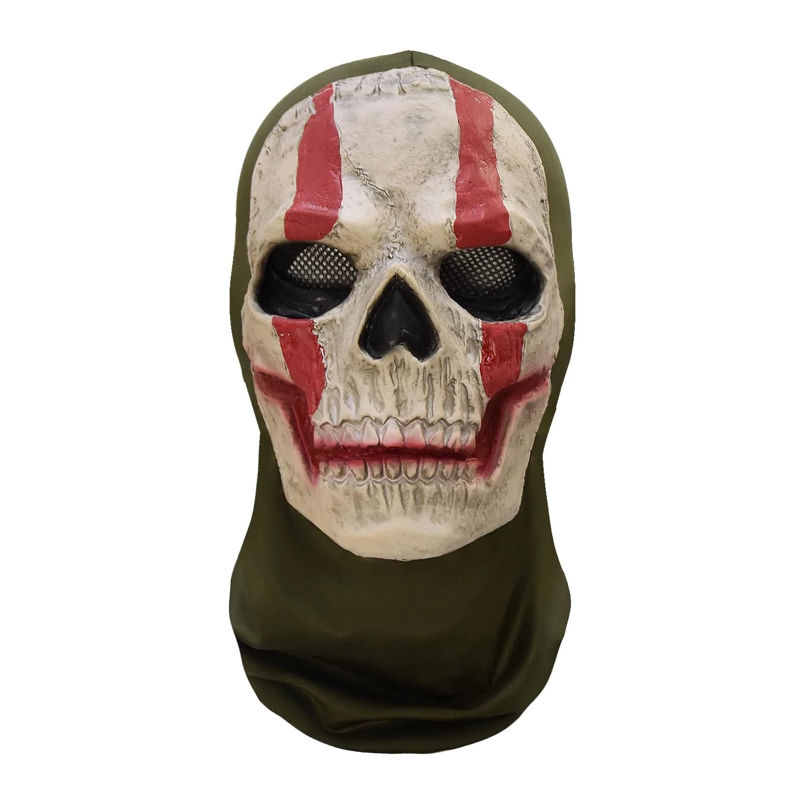 Masfrida Ghost Skull Mask Full Face Unisex for War Game Outdoor Sport Halloween Cosplay (Red, One Size)