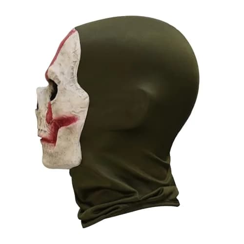 Masfrida Ghost Skull Mask Full Face Unisex for War Game Outdoor Sport Halloween Cosplay (Red, One Size) thumbnail 4