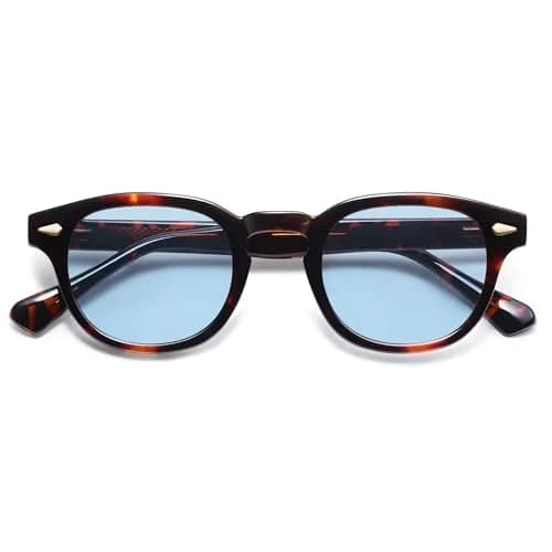 SOJOS Retro Small Round Sunglasses for Men Women Trendy Circle Style UV400 Lenses Unisex Sun Glasses SJ2251, Dark Tortoise Frame/Blue Lens thumbnail 1
