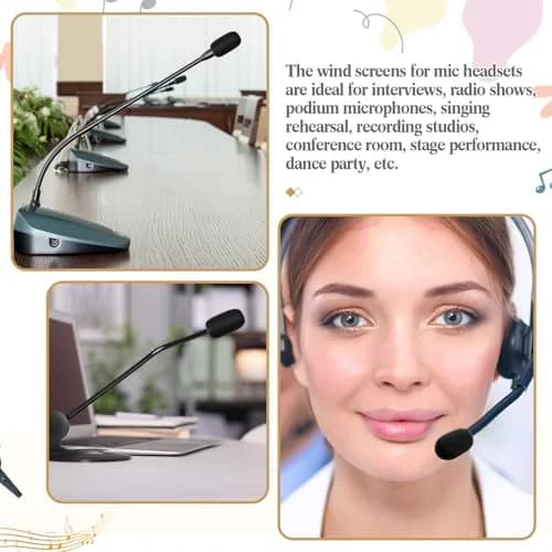 Innconee Mini Mic Foam Windscreen Covers 5mm x 3.6cm (20 Pcs) | Noise Reduction for Headset & Lapel Mics thumbnail 6