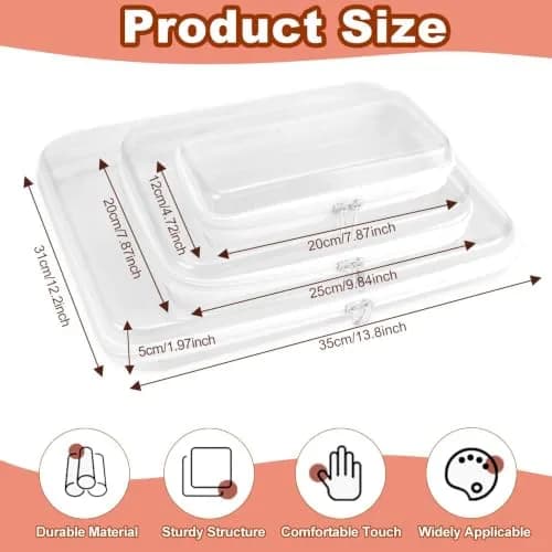 FHDUSRYO 6 Pcs Clear Hard Shell Zipper Case, Travel Makeup Bag | Multi-Size Waterproof Organizer for Cosmetics & Toiletries thumbnail 2