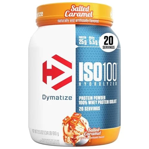 Dymatize ISO100 Whey Protein Isolate Salted Caramel 608g (1.34 lb) | 25g Protein Per Serving thumbnail 1
