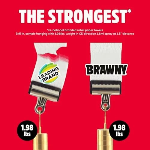 Brawny Tear-A-Square 3-Ply Paper Towels, 6 Double Rolls (456 Sheets Total) | Strongest Paper Towel thumbnail 4