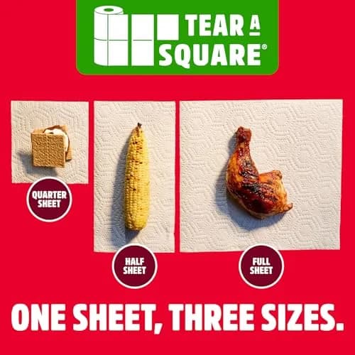 Brawny Tear-A-Square 3-Ply Paper Towels, 6 Double Rolls (456 Sheets Total) | Strongest Paper Towel thumbnail 6