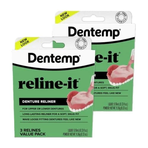 Dentemp Reline-It Denture Reline Kit Value Pack 6 Relines (2 Packs) | Custom Fit for Secure, Stable Dentures thumbnail 1