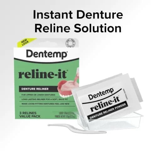 Dentemp Reline-It Denture Reliner Kit Value Pack 9 Relines | Professional Dental Soft Reline Material thumbnail 3