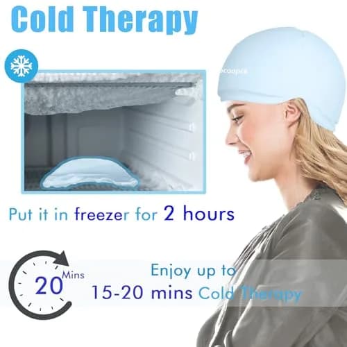 sfiocoopck Chemo Cold Cap for Chemotherapy & Migraine Relief, Light Blue | Scalp Cooling Therapy thumbnail 4