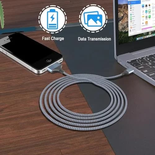 LBSC USB to 30 Pin Charging Cable | Fast Sync Data & Charging Nylon Braided Cord for iPhone 4/4s/3G/3GS thumbnail 4
