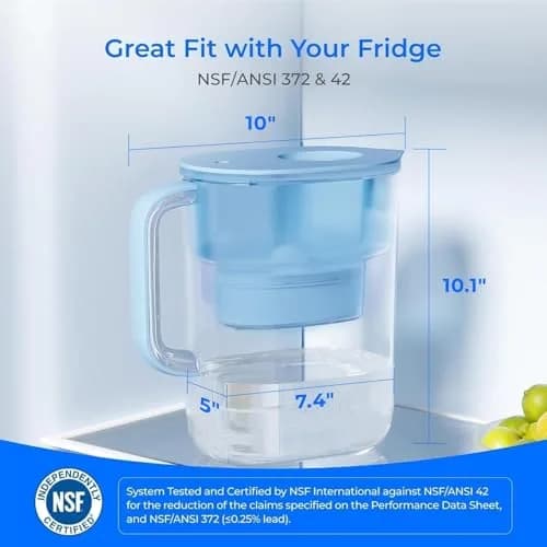 Waterdrop PT-07B Water Filter Pitcher 2.27 kg (10-Cup) with 3 Filters | NSF Certified for PFOA/PFOS Reduction thumbnail 4