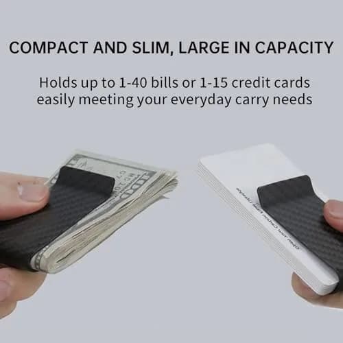 CL CARBONLIFE Carbon Fiber Wallet Money Clip for Men | Slim, Lightweight, RFID Blocking, Matte Black thumbnail 7