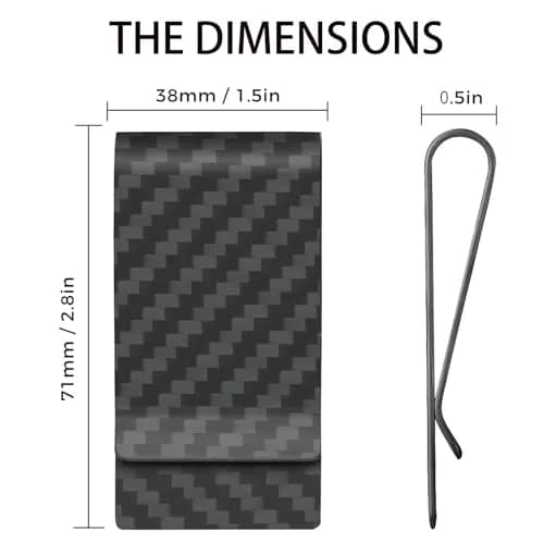 CL CARBONLIFE Carbon Fiber Wallet Money Clip for Men | Slim, Lightweight, RFID Blocking, Matte Black thumbnail 8