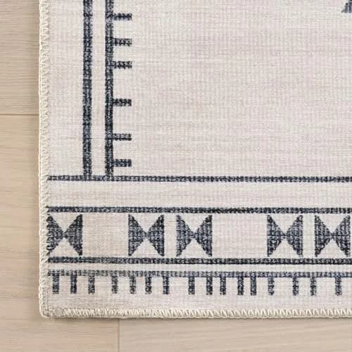 nuLOOM Shenai Cream Medallion 5' x 8' Washable Area Rug for Living Room, Bedroom, Kitchen thumbnail 4