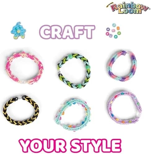 Rainbow Loom Mighty Rainbow Case - 6000 Rubber Bands & 2 Mighty Looms | Assorted Colors Art Craft Kit (9.1 oz / 0.26 kg) thumbnail 5
