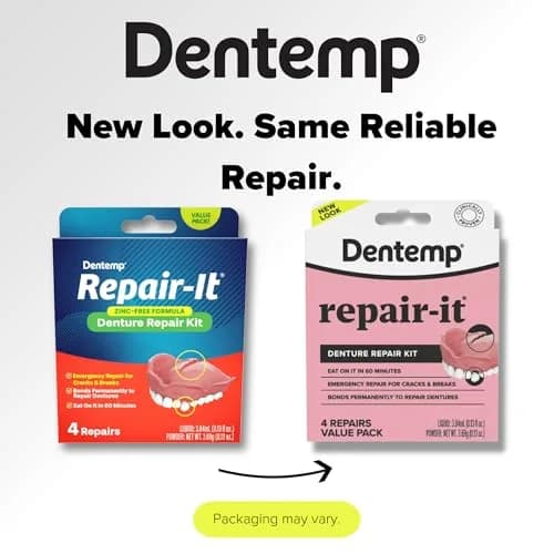 Dentemp Repair-It Advanced Formula Denture Repair Kit 3.84ml (0.13 Fl Oz) | Fix Broken Dentures, Mend Cracks & Replace Loose Teeth thumbnail 2