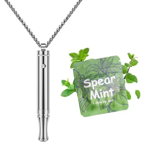ASTOFLI Quit Smoking Breathing Necklace 2 KPA Resistance, Silver Stainless Steel | Helps Reduce Stress & Anxiety thumbnail 1