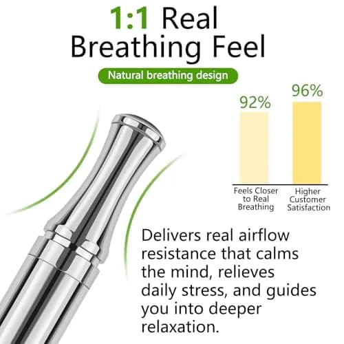 ASTOFLI Quit Smoking Breathing Necklace 2 KPA Resistance, Silver Stainless Steel | Helps Reduce Stress & Anxiety thumbnail 2