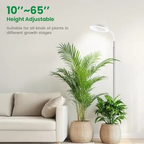 Garpsen Full Spectrum LED Grow Light 80 LEDs 65'' Height | 3 Color Modes 5 Dimmable Levels 16H Timer thumbnail 3