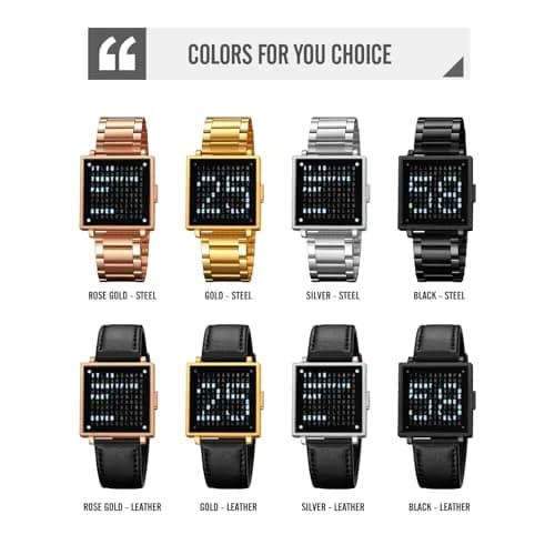 Gosasa Square Men's Luxury Watch with Leather Strap | 36mm Case, 30M Water Resistance, Date Display thumbnail 5