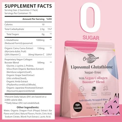 Orinthalixium Liposomal Glutathione Gummies 1000MG | Sugar-Free Skin Wellness (70-120 chars) thumbnail 2